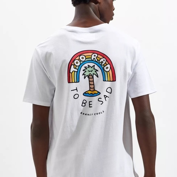 Barney Cools Other - NWOT Barney Cools Too Rad To Be Sad White T-Shirt XL​